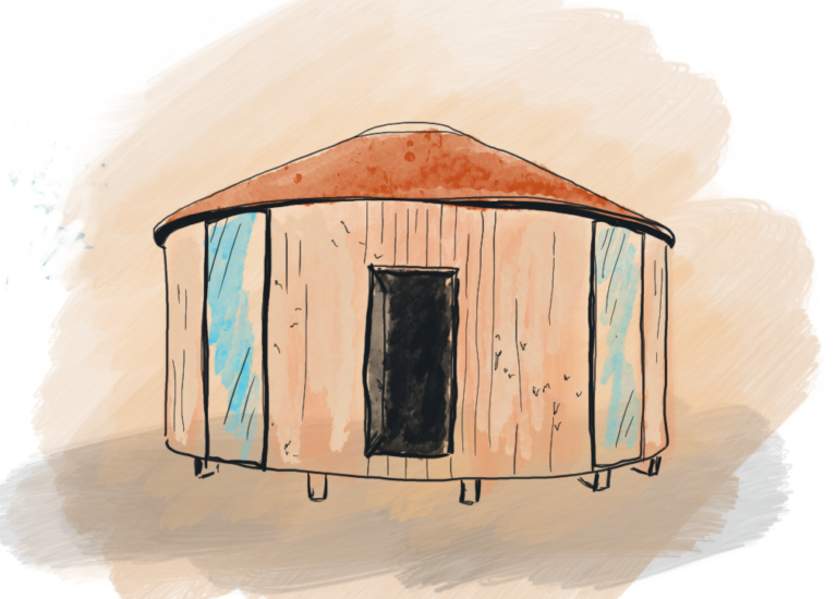 Dessin de la Yourte Tenaë à Nantes